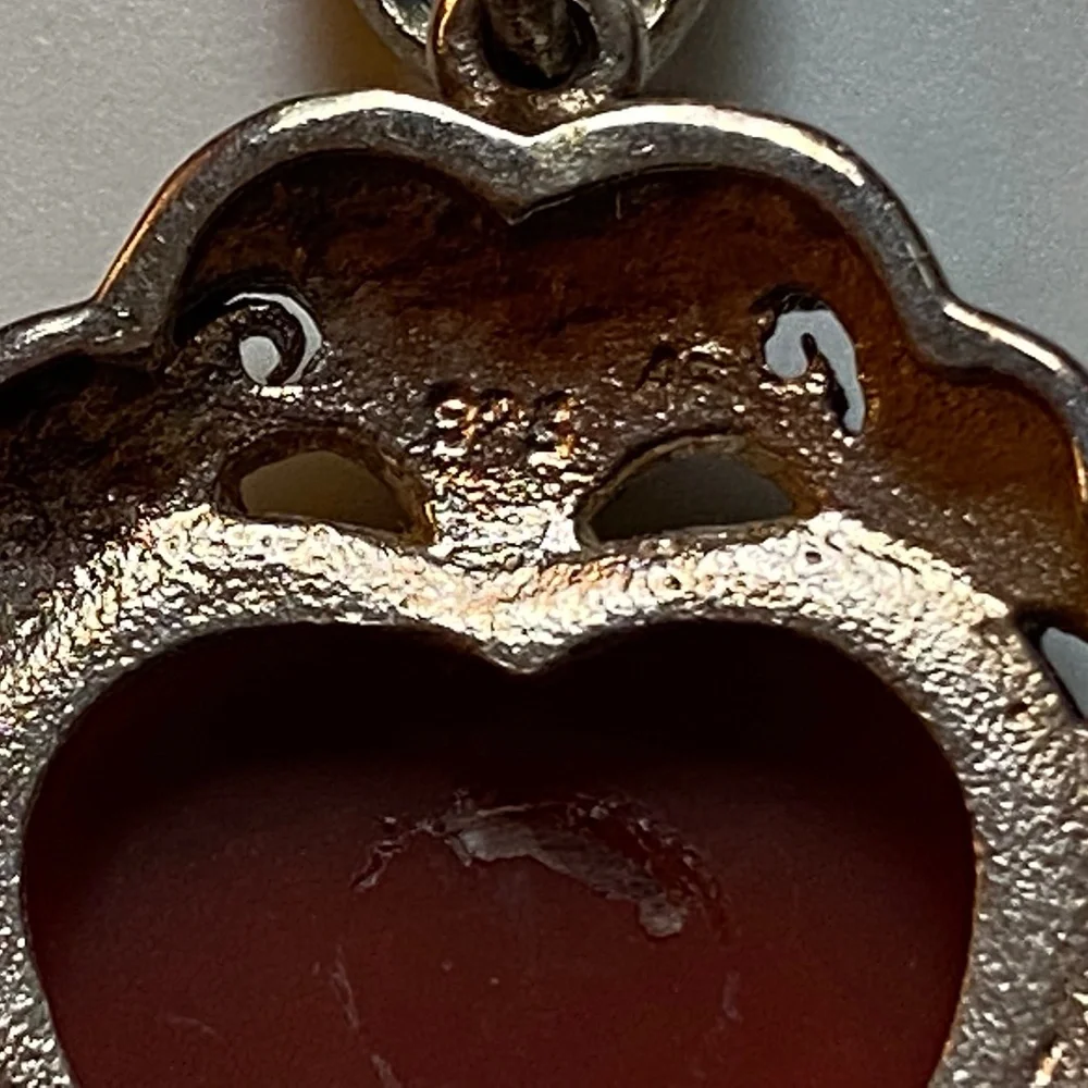 Sterling Silver & Marcasite Heart Shaped Necklace - Picture 5 of 7